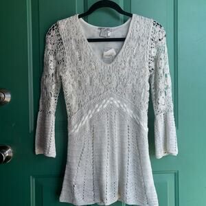 Alberto Malaki medium gray Lace Women's Blouse new